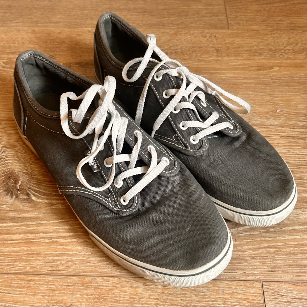 Vans Women's Charcoal Gray Canvas Lace-Up Sneakers